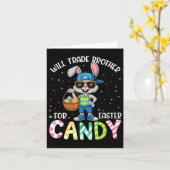 Funny Easter wird Brother gegen Candy Kids Boy tau Karte (Gelbe Blume)