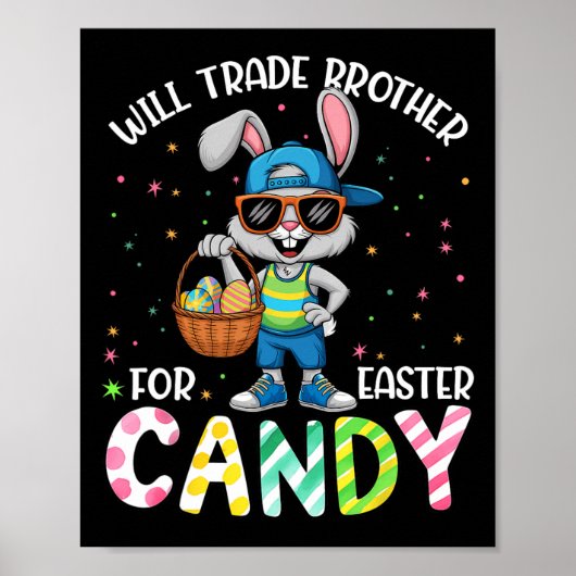 Funny Easter wird Brother gegen Candy Kids Boy tau Poster (Vorne)