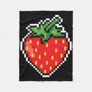 Funny Easy Halloween Costume Pixel Strawberry 80er Fleecedecke
