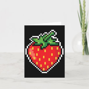 Funny Easy Halloween Costume Pixel Strawberry 80er Karte