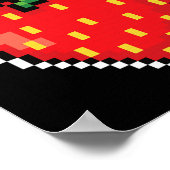 Funny Easy Halloween Costume Pixel Strawberry 80er Poster (Ecke)