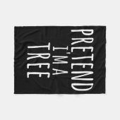 Funny Easy Lazy Halloween Pretend I'm A Tree Costu Fleecedecke (Vorderseite (Horizontal))