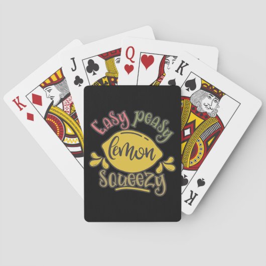 Funny Easy Peasy Lemon Squeezy Lemon Graphic Spielkarten (Rückseite)