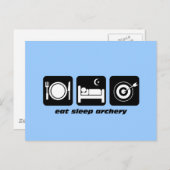 Funny eat sleep archery postkarte (Vorne/Hinten)