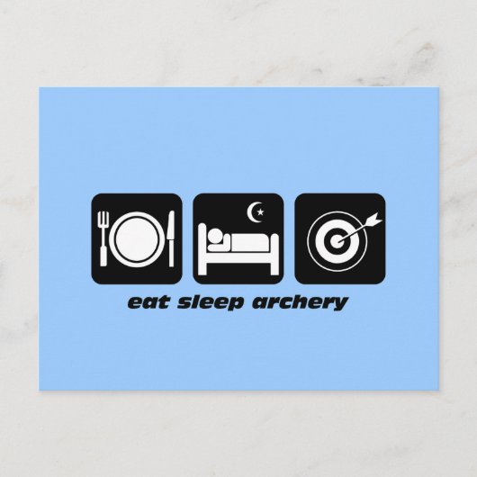 Funny eat sleep archery postkarte (Vorderseite)