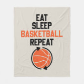 Funny eat sleep Basketball repeat word art  Fleecedecke (Vorderseite)