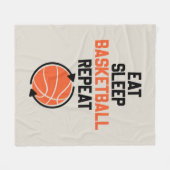 Funny eat sleep Basketball repeat word art  Fleecedecke (Vorderseite (Horizontal))