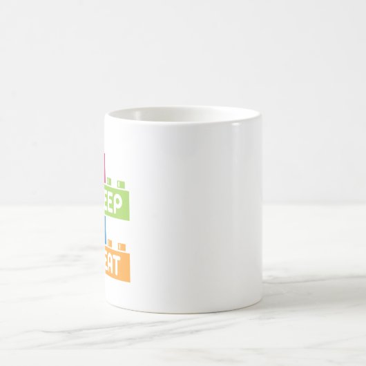 Funny Eat Sleep Build Wiederholung Cool Blocks Geb Kaffeetasse (Mittel)