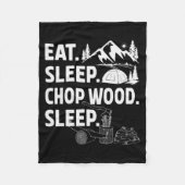 Funny Eat Sleep Chop Wood Repeat Lumberjack  Fleecedecke (Vorderseite)