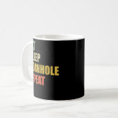 Funny Eat Sleep Cornhole Wiederholung Kaffeetasse (Vorderseite Links)