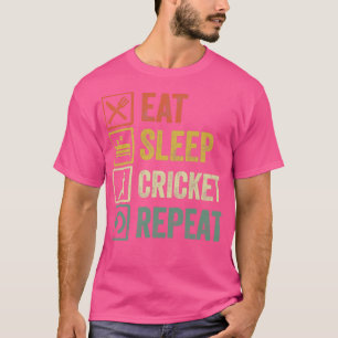 Funny eat sleep cricket wiederholen Retro Vintages T-Shirt