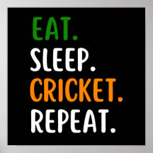 Funny Eat Sleep Cricket Wiederholung