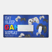 Funny Eat, Sleep, Game, Repeat Gamer Schreibtischunterlage (Tastatur & Maus)
