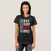 Funny Eat Sleep Game Repeat TShirt for Video Games (Vorne ganz)