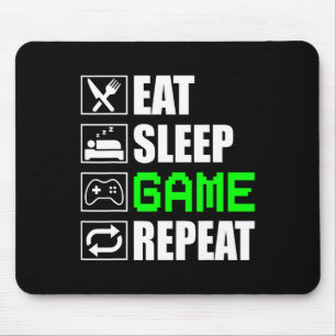 Funny Eat Sleep Game Wiederholung für Videospiele Mousepad