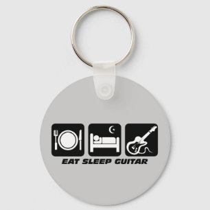 Funny eat sleep gitarre schlüsselanhänger