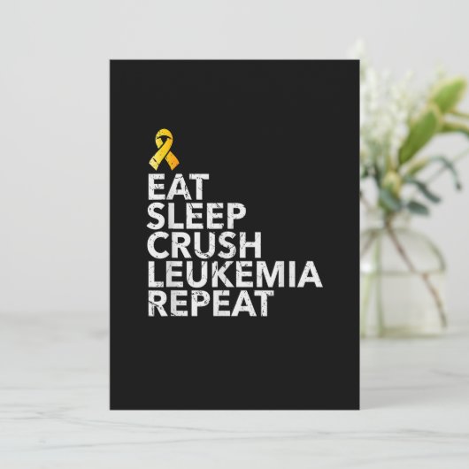 Funny Eat Sleep Leukemia Wiederholung Orange Ribbo Save The Date (Stehend Vorderseite)