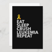 Funny Eat Sleep Leukemia Wiederholung Orange Ribbo Save The Date (Vorne/Hinten)