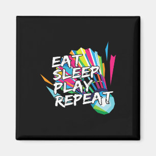 Funny Eat Sleep Play Wiederholung Spieler Geschenk Magnet