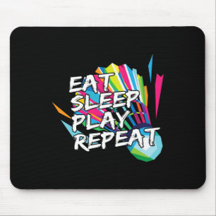 Funny Eat Sleep Play Wiederholung Spieler Geschenk Mousepad
