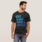 Funny Eat Sleep Swim Wiederholung - Coole Idee zum T-Shirt (Vorne ganz)