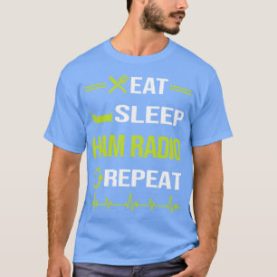 Funny Eat Sleep Wiederholung Ham Radio Amateur Rad T-Shirt