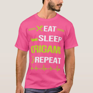 Funny Eat Sleep Wiederholung Origami T-Shirt