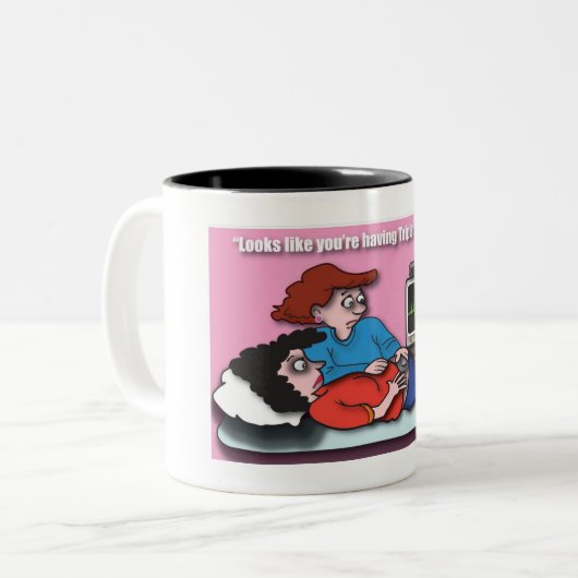 FUNNY ECG-TASSE ZWEIFARBIGE TASSE (Vorderseite Links)