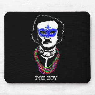 Funny Edgar Allan Poe Mardi Gras Mashup 1 Mousepad