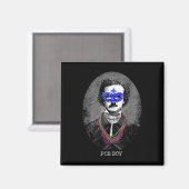 Funny Edgar Allan Poe Mardi Gras Mashup Magnet (Vorderseite/Rückseite)