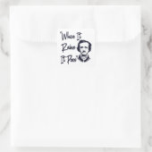 Funny Edgar Allan Poe Zitat Design Wenn es regnet Quadratischer Aufkleber (Tasche)
