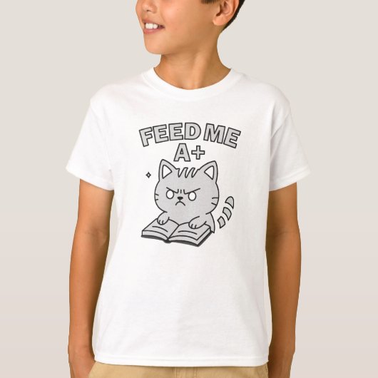 Funny Edgy Cat Book T-Shirt (Vorderseite)