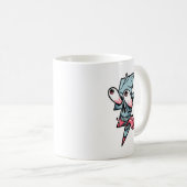 Funny Edgy Schädelgesicht und Blitzform Kaffeetasse (VorderseiteRechts)