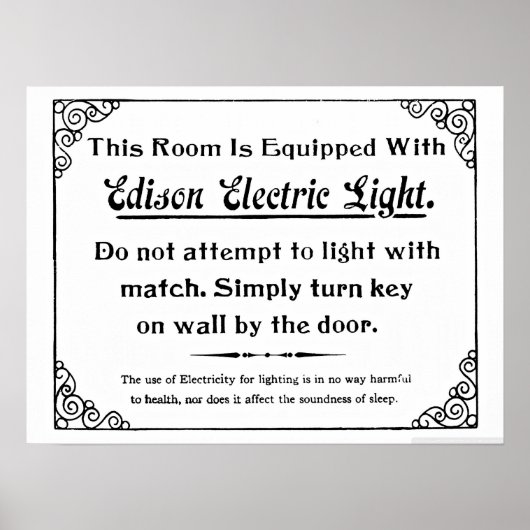 Funny Edison Electric Light Poster (Vorne)