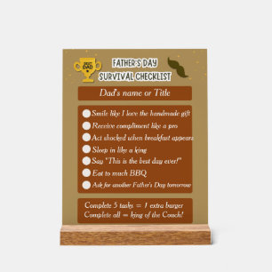 Funny & Editable Geschenk für den Vatertag Acrylschild