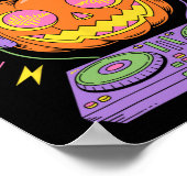 Funny Edm Dj Halloween Pumpkin Poster (Ecke)
