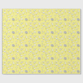 Funny Educational Dinosaur Dino Kids Yellow Geschenkpapier (Flach)