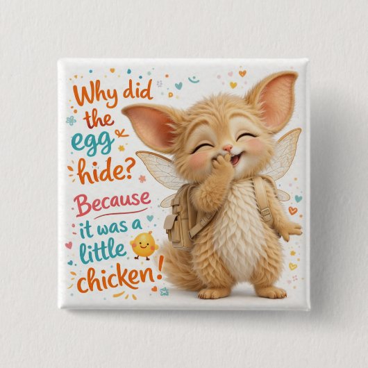 Funny Egg Dad Joke Button (Vorderseite)