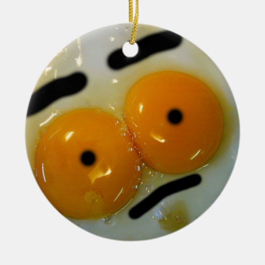 Funny Egg Eyes Keramik Ornament (Vorne)