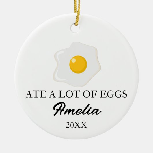 Funny Egg Gifts, Custom Egg Lover Christmas Keramik Ornament (Vorne)