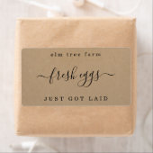 Funny Egg Karton Label - Just Got Laid - Kraft (Insitu)