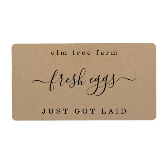 Funny Egg Karton Label - Just Got Laid - Kraft (Vorne)