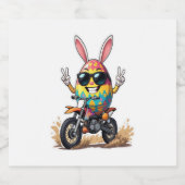 Funny Egg Motorbike Schaumweinetikett (Einzelnes Label)