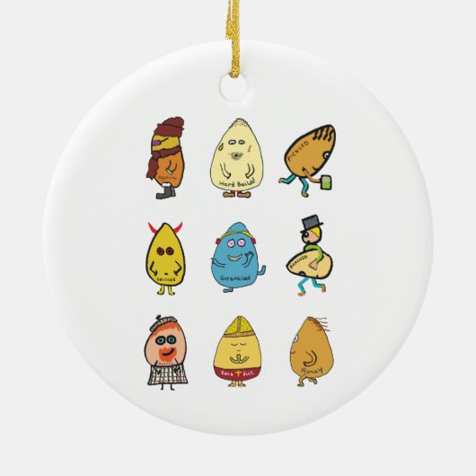 Funny Egg Puns Keramik Ornament (Hinten)