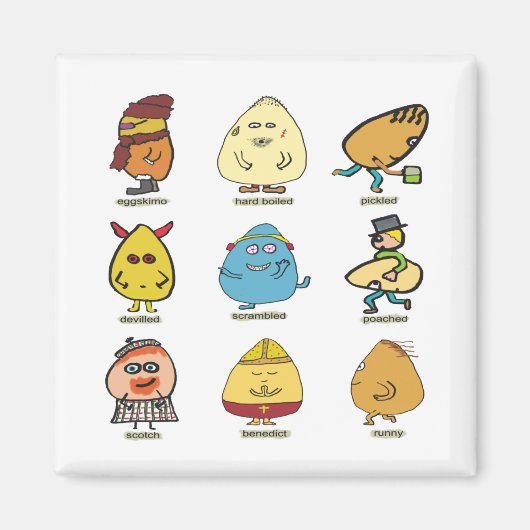 Funny Egg Puns Magnet (Vorne)