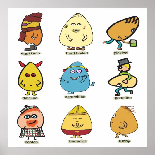 Funny Egg Puns Poster (Vorne)
