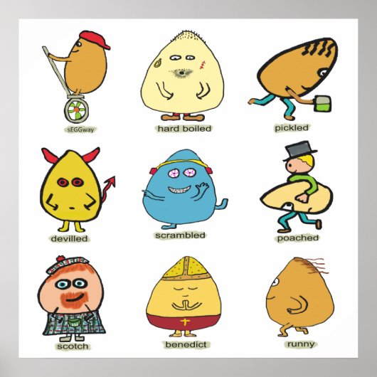 Funny Egg Puns Poster (Vorne)