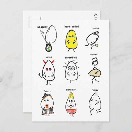 Funny Egg Puns Postkarte (Vorne/Hinten)