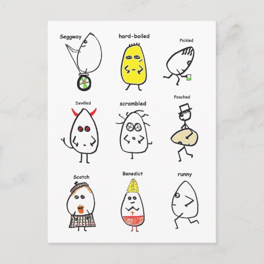 Funny Egg Puns Postkarte (Vorderseite)