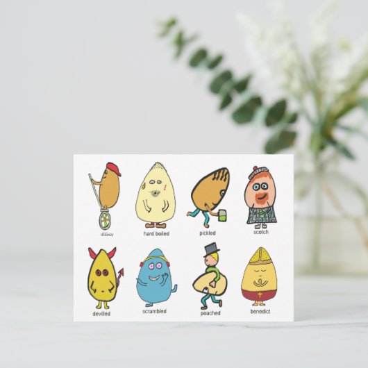 Funny Egg Puns Postkarte (Stehend Vorderseite)